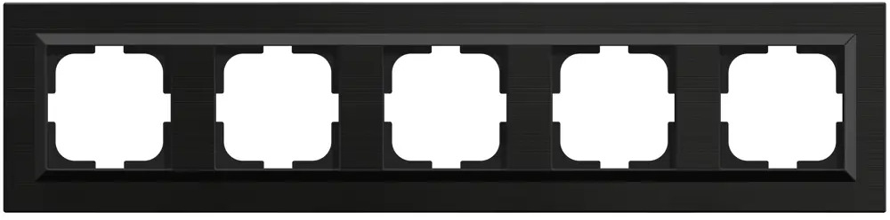 90802222 Рамка для розеток и выключателей Ovivo Quantum 5 постов цвет черный STLM-0388989