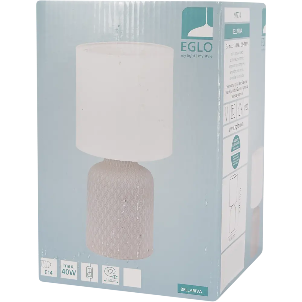 Лампа настольная Eglo «Bellariva» 1X40 ВтхE14, цвет кремовый/белый STLM-2018727 - Вид №7