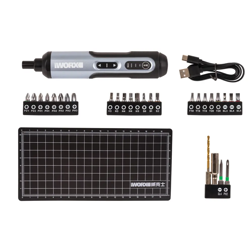 Аккумуляторная отвертка Worx WX240.1 с набором бит и подсветкой 89410210 STLM-1566734 - Вид №11