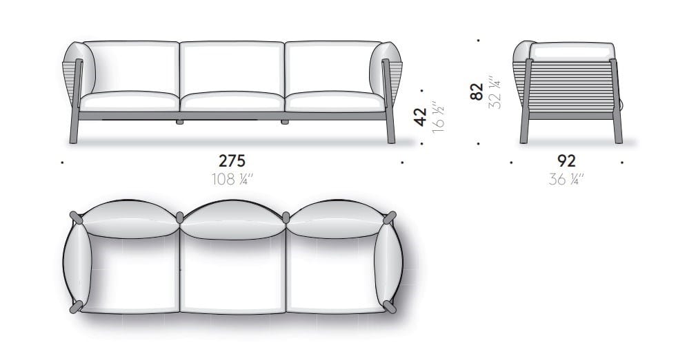 3-местный съемный садовый диван DE PADOVA Як ARCH-00089940 - Вид №4