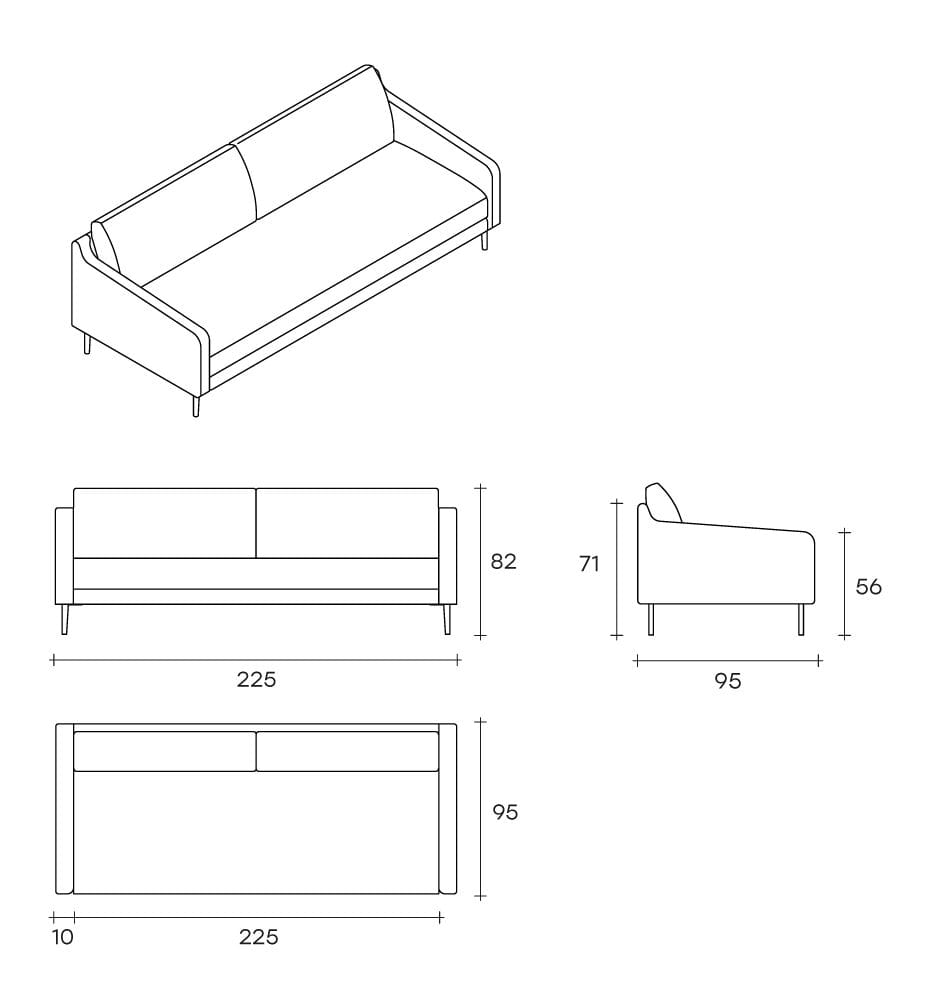 Тканевый диван с полуостровом FIAM ITALIA CONDENSE ARCH-00125948 - Вид №7