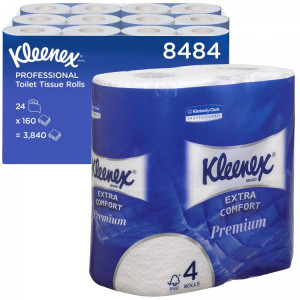 8484 Kimberly Clark Туалетная бумага рулонная Kimberly-Clark Kleenex Premium Extra Comfort 8484 4-слойная 24 рулона по 19,2 м