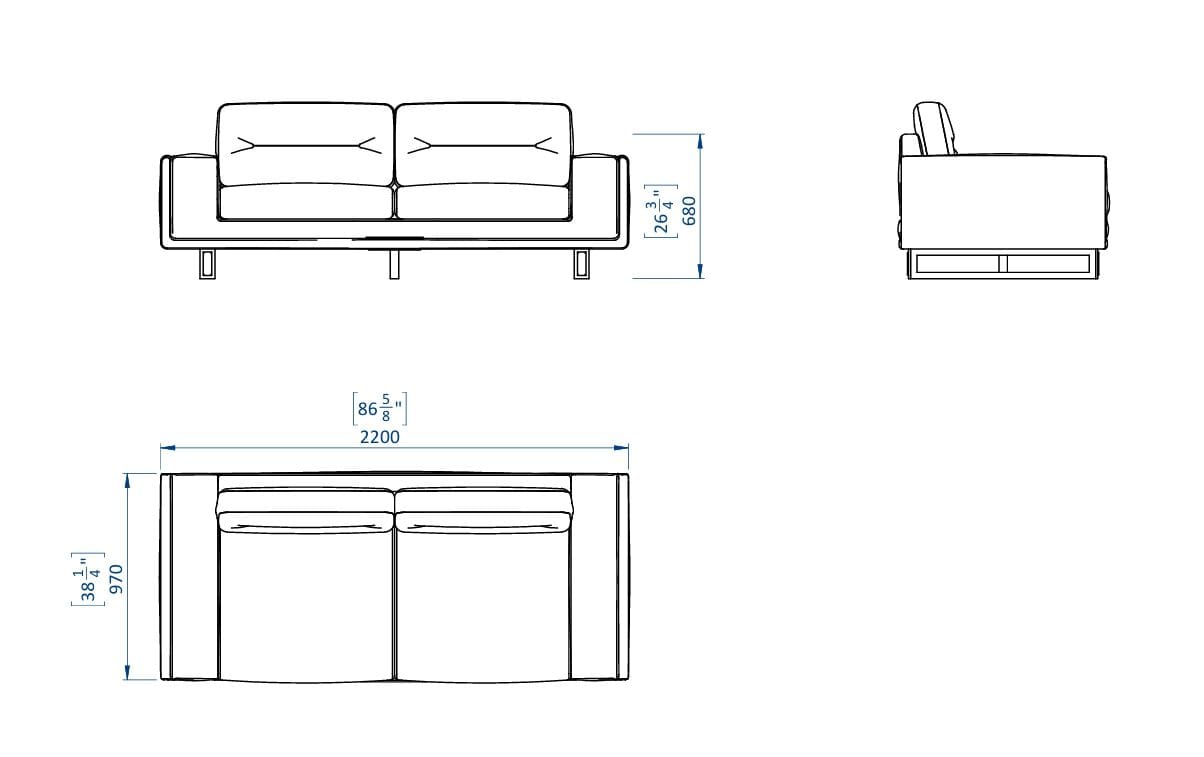 3-местный тканевый диван Casa Magna Essence ARCH-00084775 - Вид №3