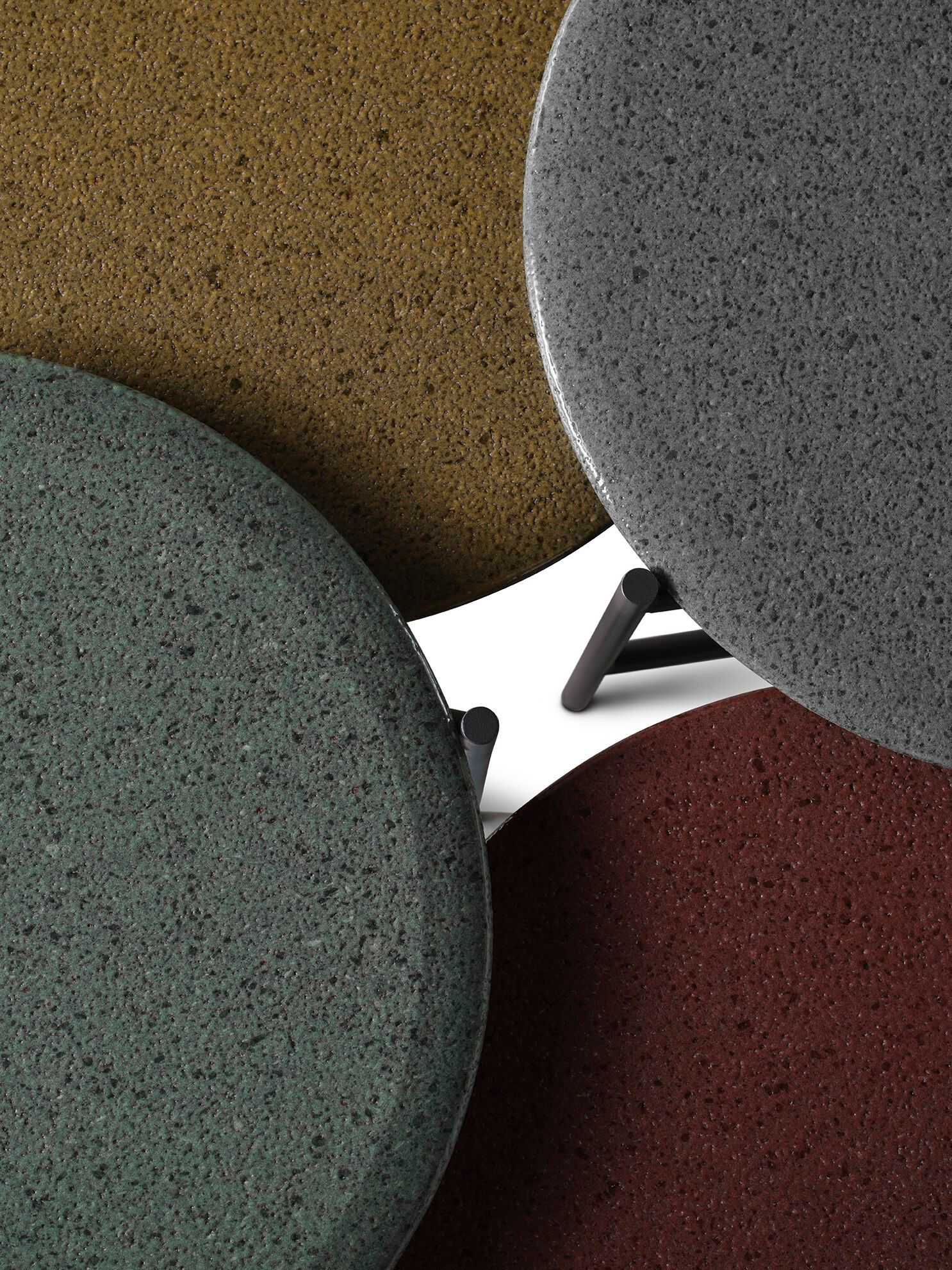 Круглый стол для сада из лавового камня и оцинкованного металла Meridiani FABIEN OPEN AIR ARCH-00056200 - Вид №2