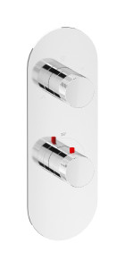 EUA712CCNID1 Комплект наружных частей термостата с дивертером на 3 потребителя - вертикальная овальная панель с ручками Industria IB Aqua - 3 потребителя с дивертером