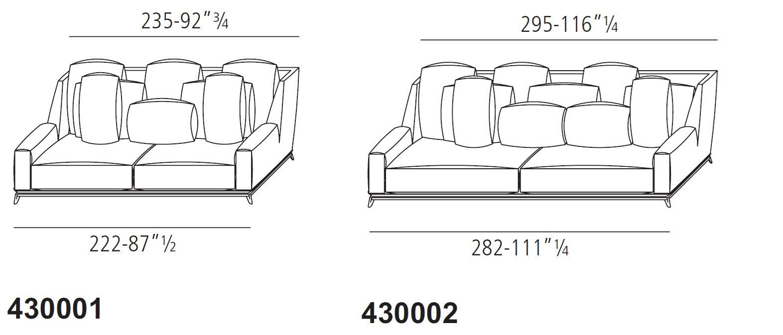 3-местный диван из ткани или кожи Vibieffe 430 Опера ARCH-00150187 - Вид №4