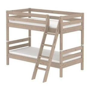 Кровать Flexa Classic двухъярусная с наклонной лестницей, коричневая, 200 см