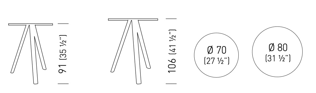 Высокий круглый стол из Compactop® с 3-х ножной конструкцией GABER NORMAN 3-POD HIGH ARCH-00029539 - Вид №2