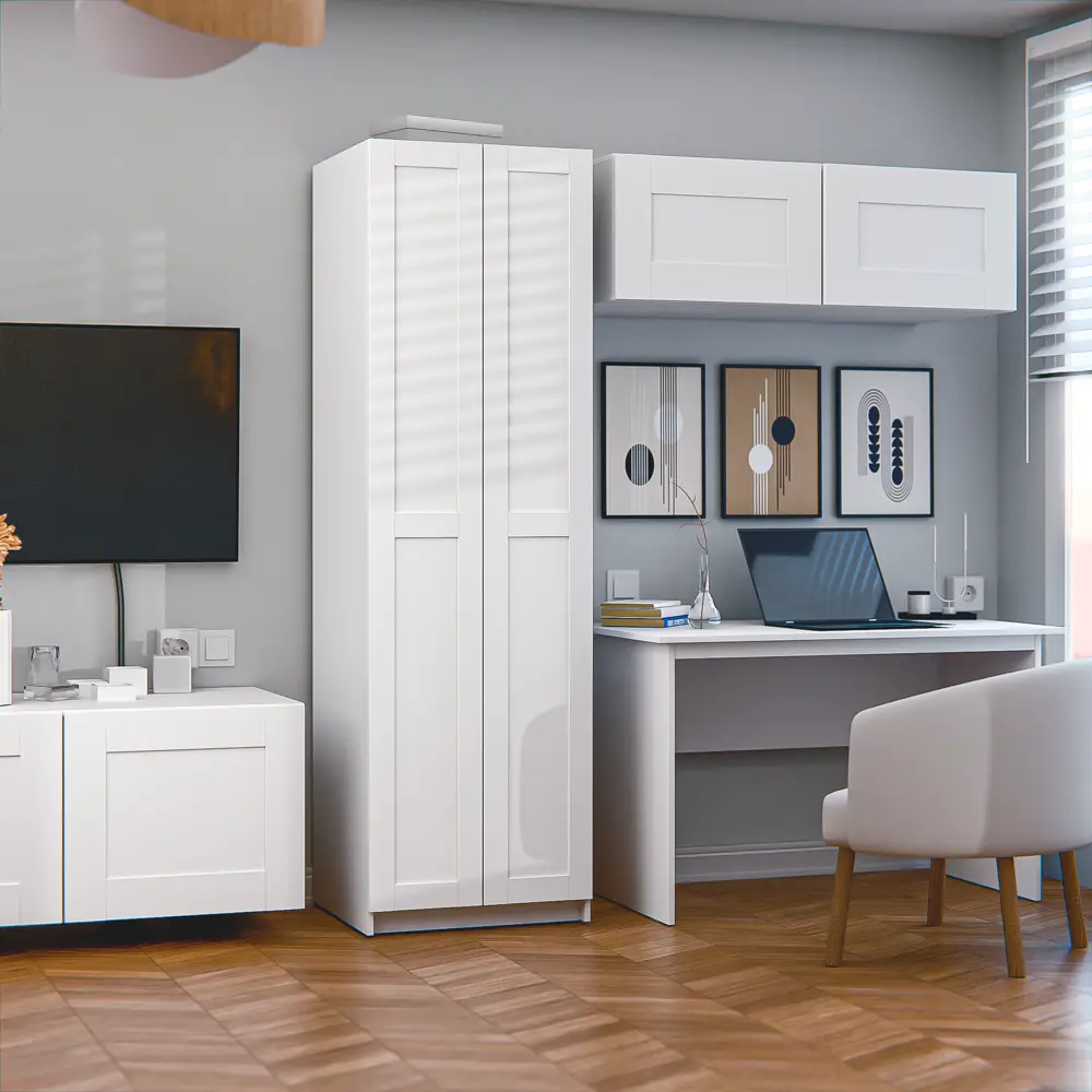 Дверь глухая для шкафа Буккер правая 29.7x193.8x1.6 см ДСП цвет белый Santreyd STLM-2129308 - Вид №7