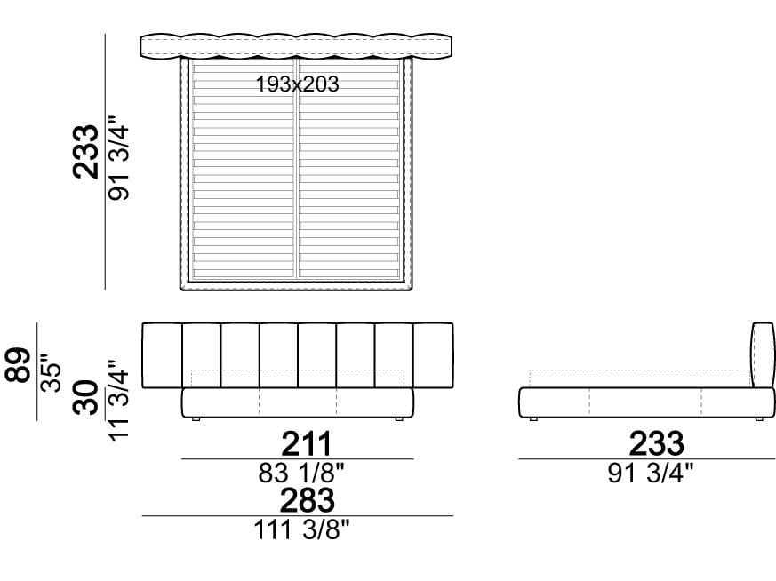 Двуспальная кровать с мягким изголовьем Arketipo Milky Way ARCH-00039095 - Вид №14
