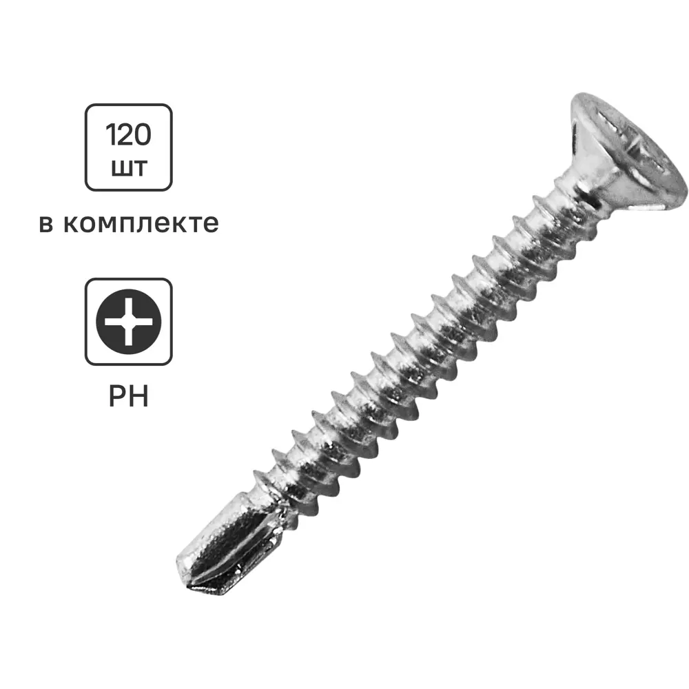 Santreyd Саморезы оконные с наконечником-сверлом 3.9×32 мм оцинкованные 120 шт 89026038 STLM-1012083