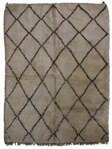 AFOLKI Прямоугольный шерстяной коврик с длинным ворсом и геометрическими мотивами Beni ourain Taa874be