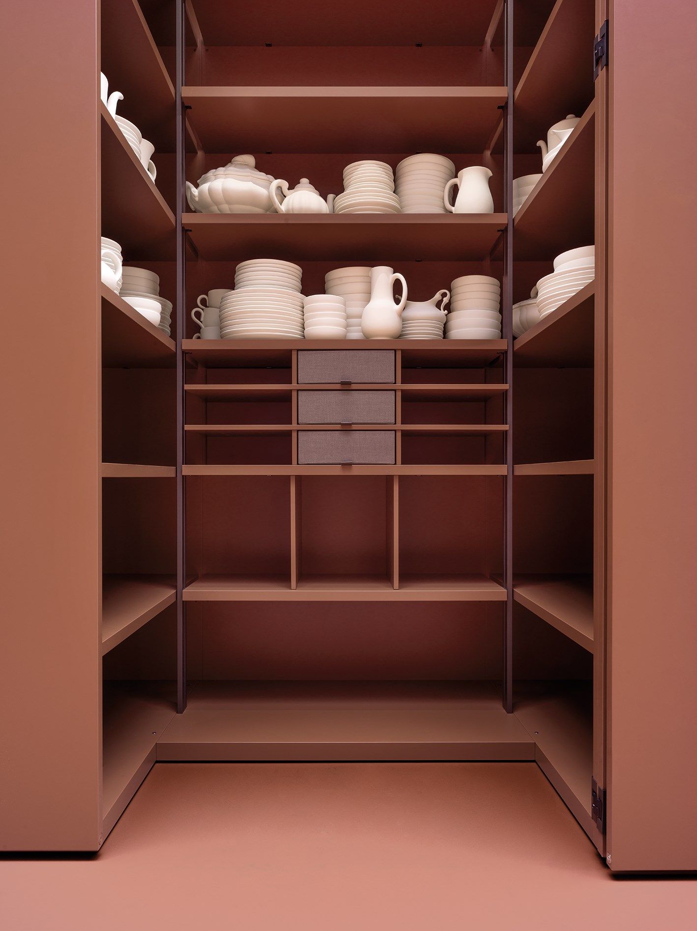 Шкаф из дерева и стекла Caccaro гардеробная ARCH-00043967 - Вид №7