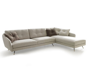 Секционный тканевый диван с полуостровом