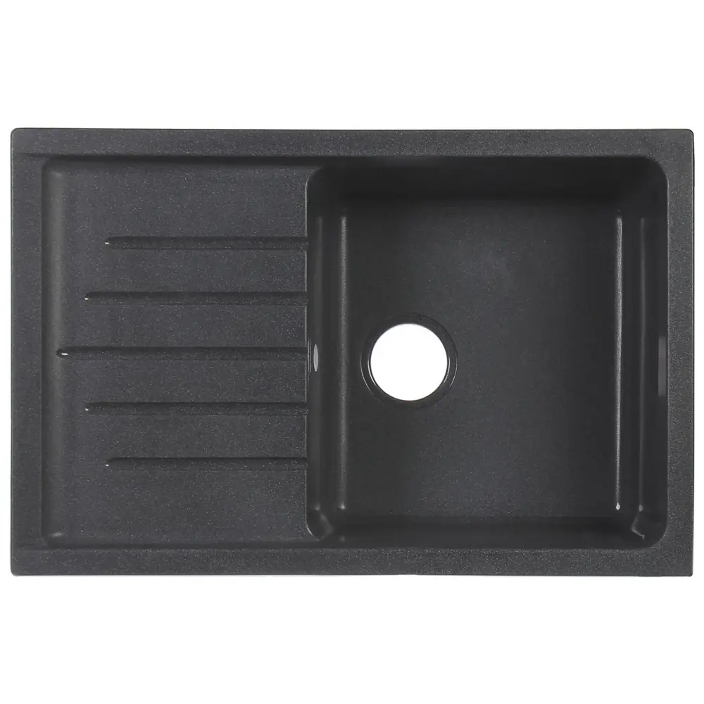 Мойка кухонная врезная ЭКО-М М-09 из мрамора в стиле бетон 76×50 см 81968252 STLM-0016015 - Вид №1