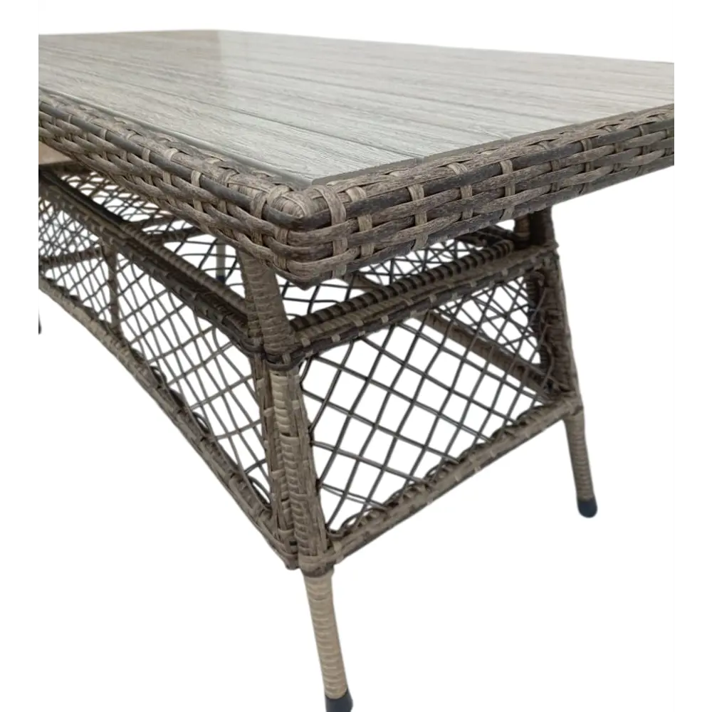 Садовый стол нераздвижной складной Antony 160x85x72 см искусственный ротанг серый Santreyd STLM-2174524 - Вид №4