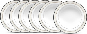 10665427 Noritake Набор из 6 чаш для десерта Noritake "Монтвейл, платиновый кант" 15,5см Фарфор костяной