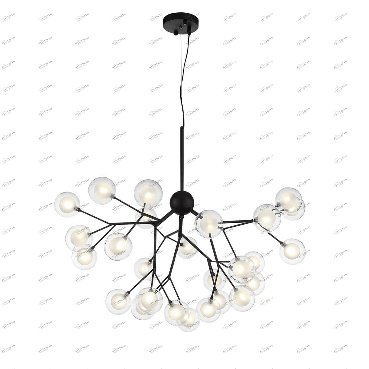 Люстра светодиодная подвесная прозрачная 27 ламп ST Luce Demele SL376.403.27 ST LUCE ДИЗАЙНЕРСКИЕ, DEMELE 00-3834386 Прозрачный;черный 
