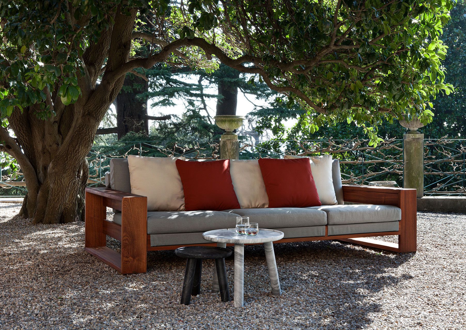 3-местный диван из красного дерева и ткани Exteta Bellagio ARCH-00110556 - Вид №7