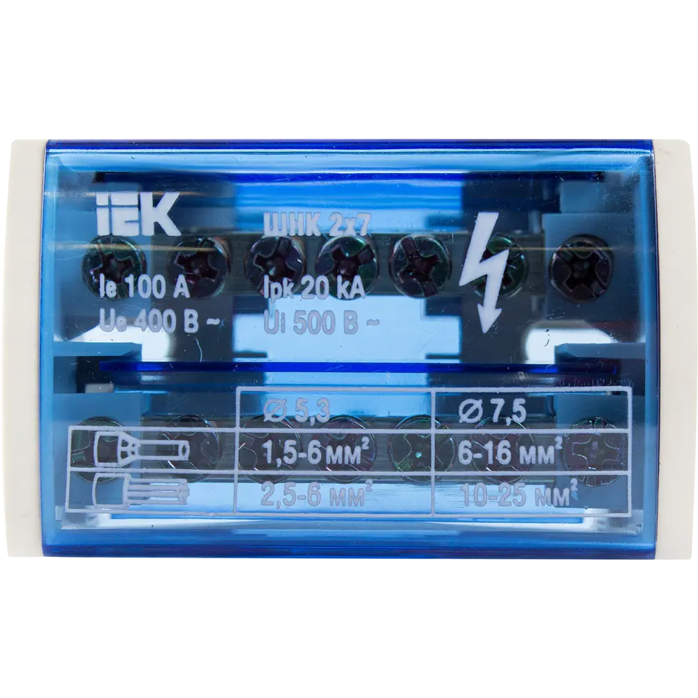 IEK Нулевая шина в корпусе для DIN-рейки на 14 подключений 12407334 STLM-0002135 - Вид №1