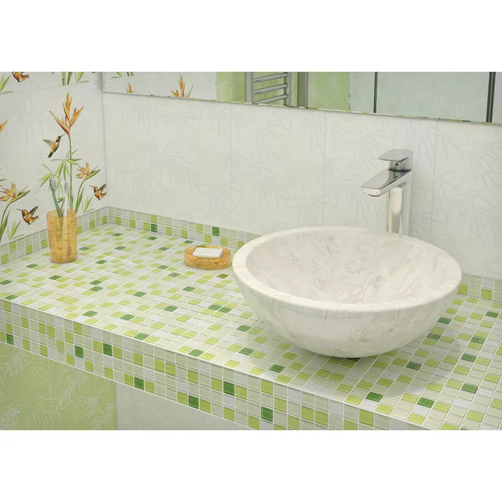 Стеклянная мозаика ARTENS Shaker для интерьера ванной комнаты 18731696 Clear STLM-0947058 - Вид №5