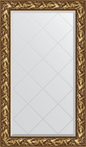 BY 4242 Зеркало с гравировкой в багетной раме - византия золото 99 mm EVOFORM Exclusive-G