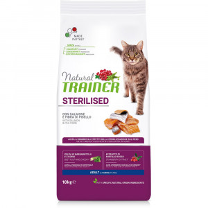 ПР0059543*2 Корм для кошек TRAINER Natural Sterilised для стерилизованных, лосось сух.10кг (упаковка - 2 шт) NATURAL TRAINER