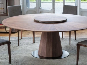 Porada Круглый стол из массива дерева с ленивой сьюзан Iron