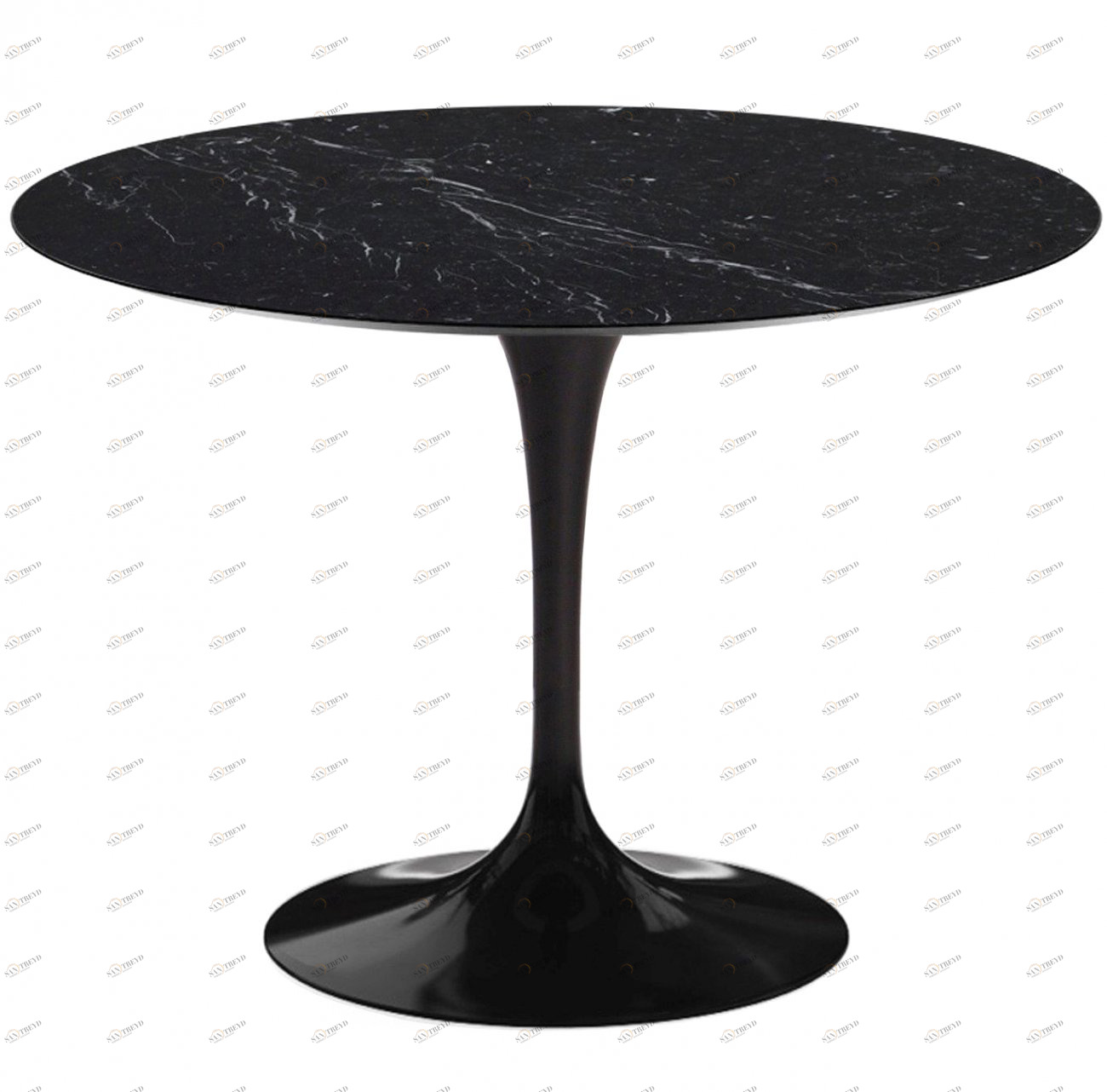 черный круглый стеклянный обеденный стол