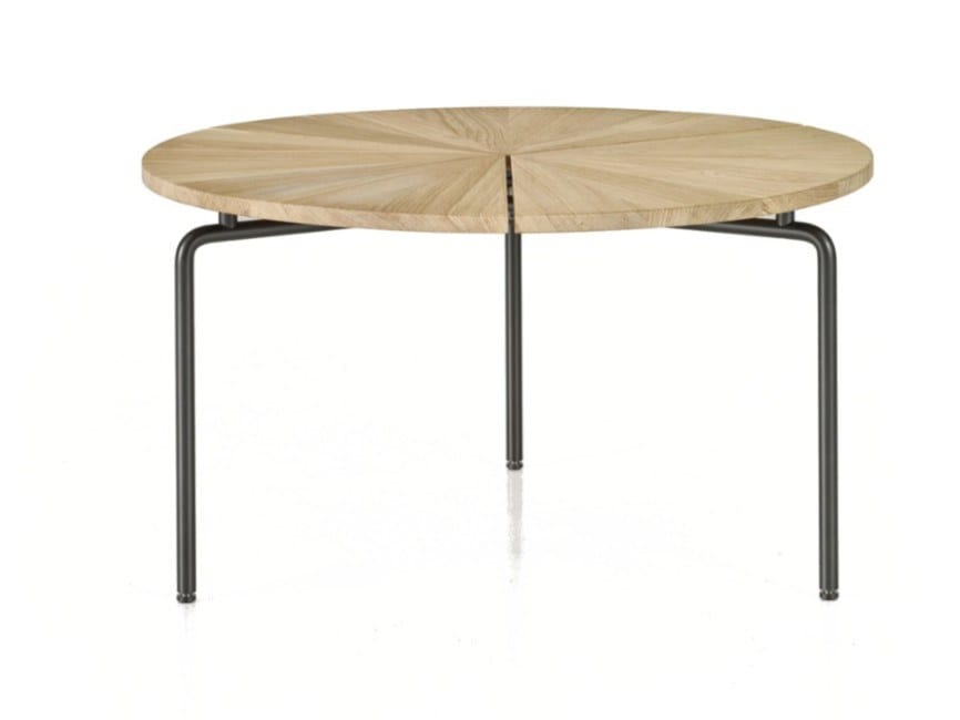 Круглый журнальный столик из нержавеющей стали и дерева BassamFellows Круглая ARCH-00104298 - Вид №6