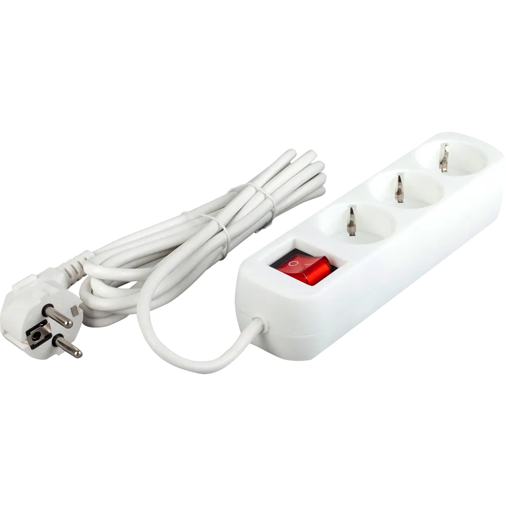 Удлинитель с заземлением Defender 3 розетки, 3 м, выключатель STLM-2128558 - Вид №1