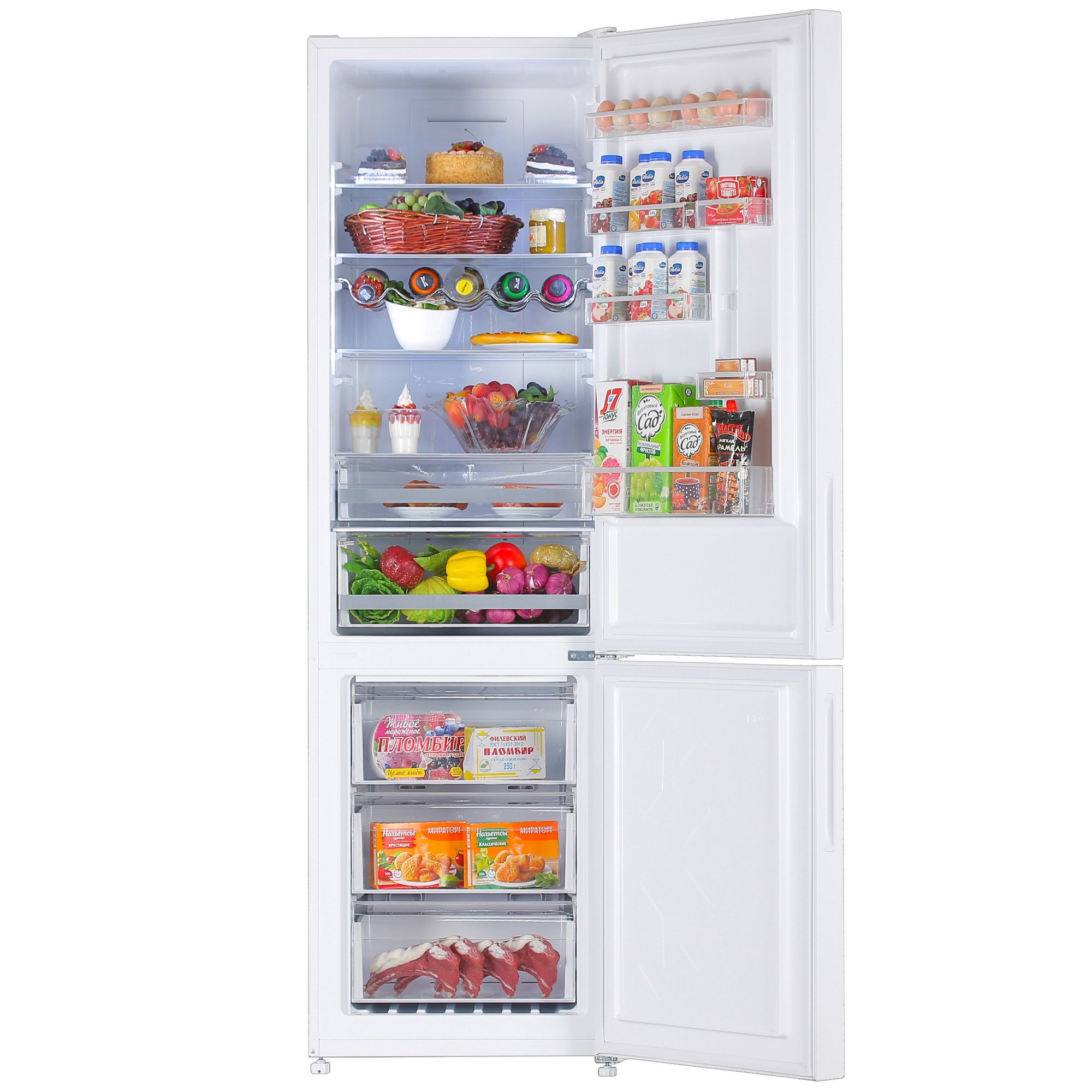 5032036 Холодильник с морозильником   DEXP RF-CN350DMG/SI белый STDN-0025120 - Вид №5