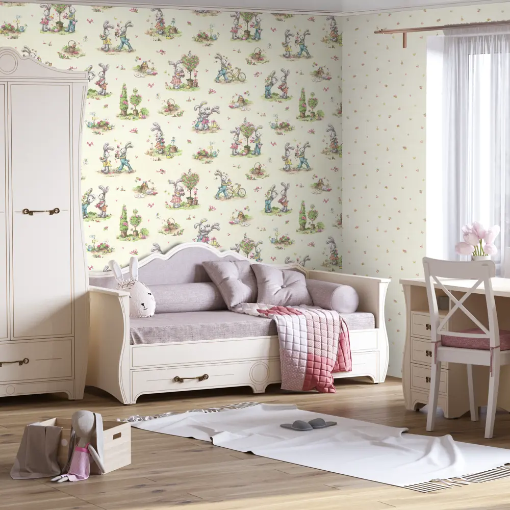 Обои флизелиновые Артекс Зайки бежевые 1.06 м 10490-02 STLM-2011117 - Вид №3