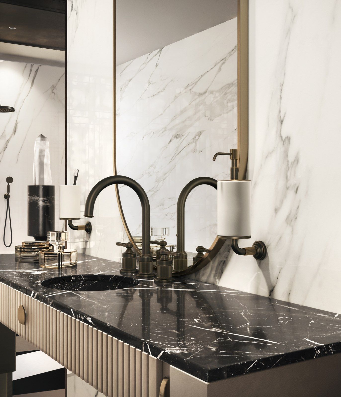 Смеситель для раковины с 3 отверстиями Gessi Venti20 ARCH-00005575 - Вид №1