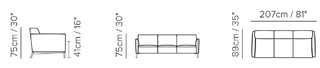 3-местный кожаный диван Natuzzi Italia стрейч ARCH-00147843 - Вид №2