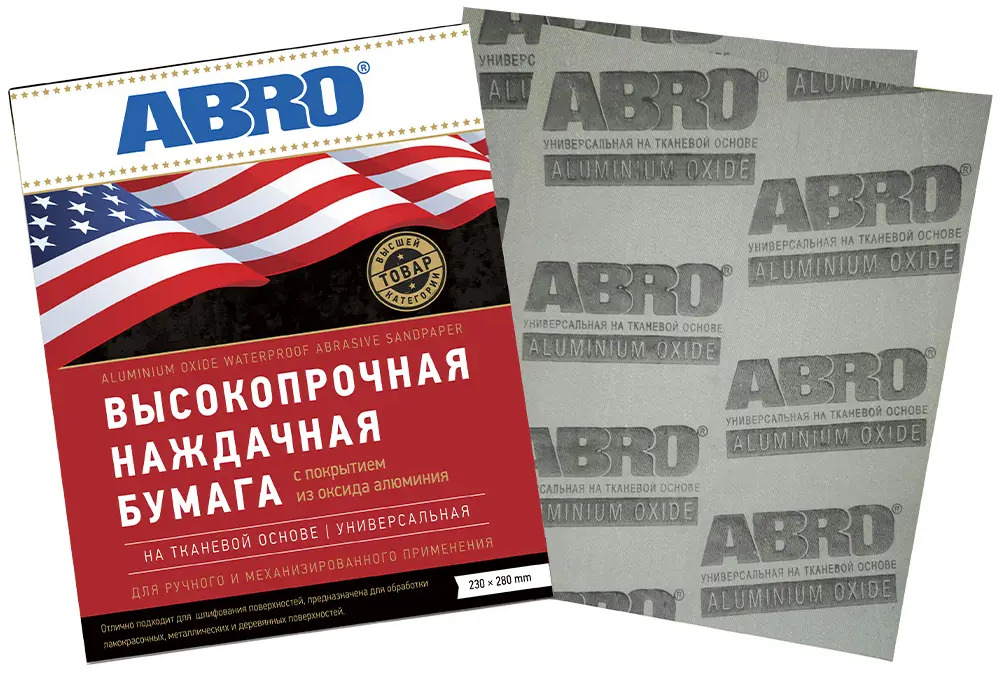 90711255 Лист шлифовальный на тканевой основе водостойкий Abro P400 230x280 мм, 5 шт. STLM-0349619