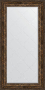 BY 4301 Зеркало с гравировкой в багетной раме - состаренное дерево с орнаментом 120 mm EVOFORM Exclusive-G