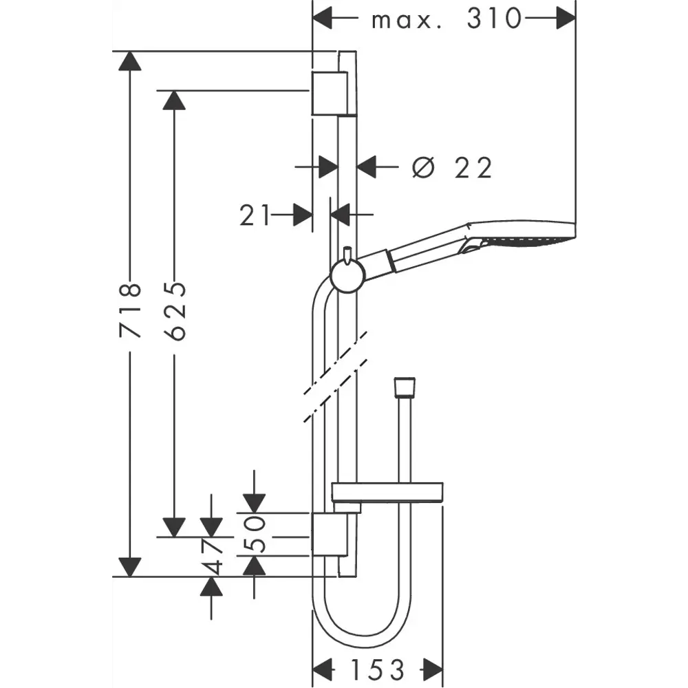 Душевая стойка Hansgrohe Raindance Select S120 65 см 3 режима Без серии STLM-2127275 - Вид №1