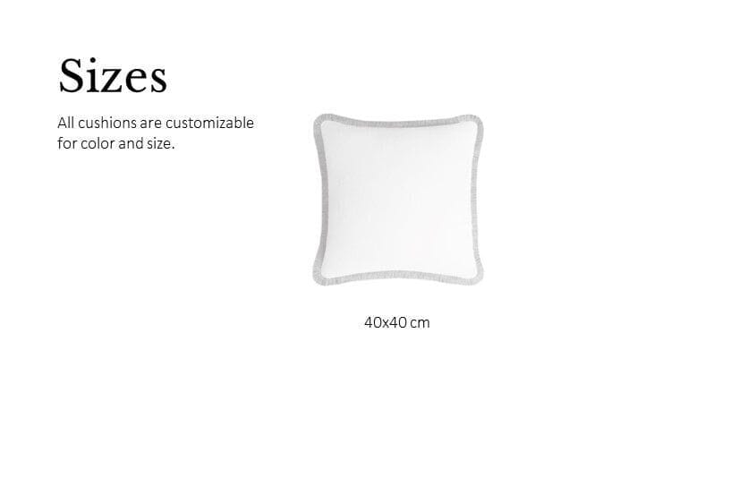 Однотонная бархатная съемная подушка с бахромой LO DECOR HAPPY PILLOW COLOR VELVET ARCH-00145513 - Вид №11