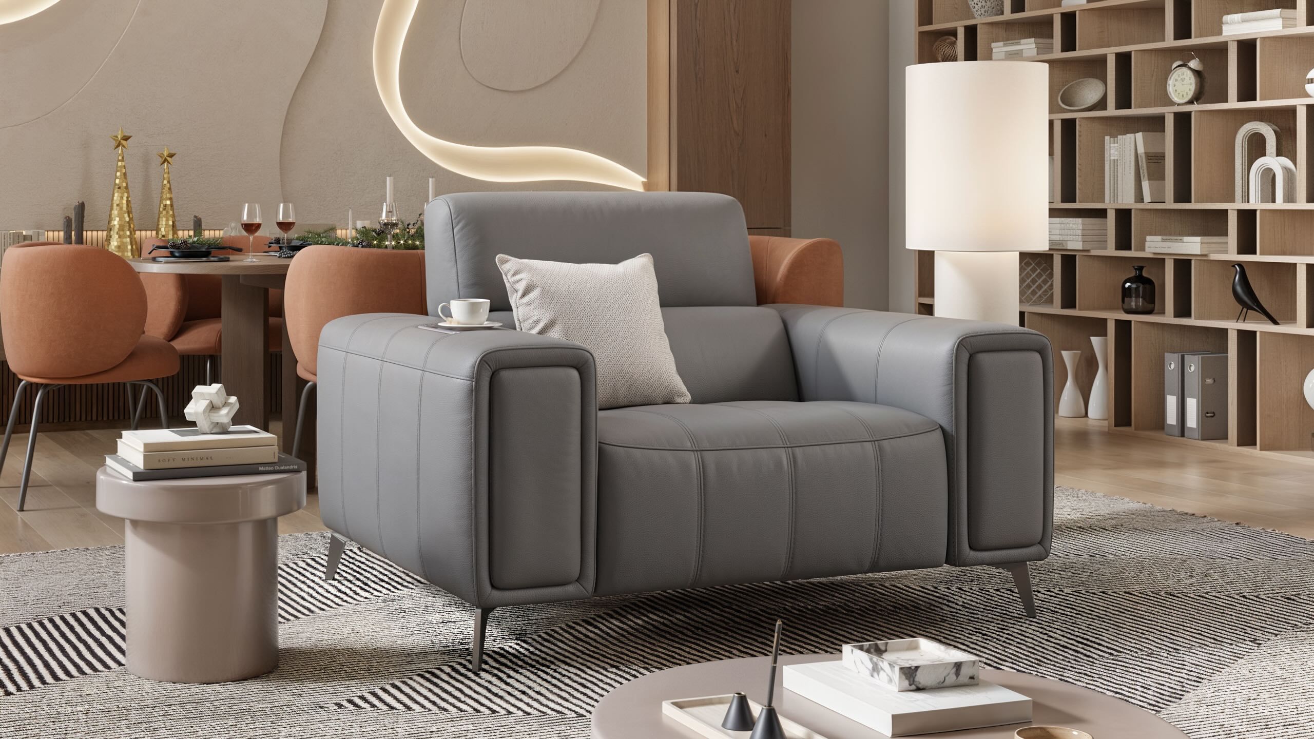 Кожаное кресло для домашнего кинотеатра Sofanella Linera ARCH-00019610 - Вид №2