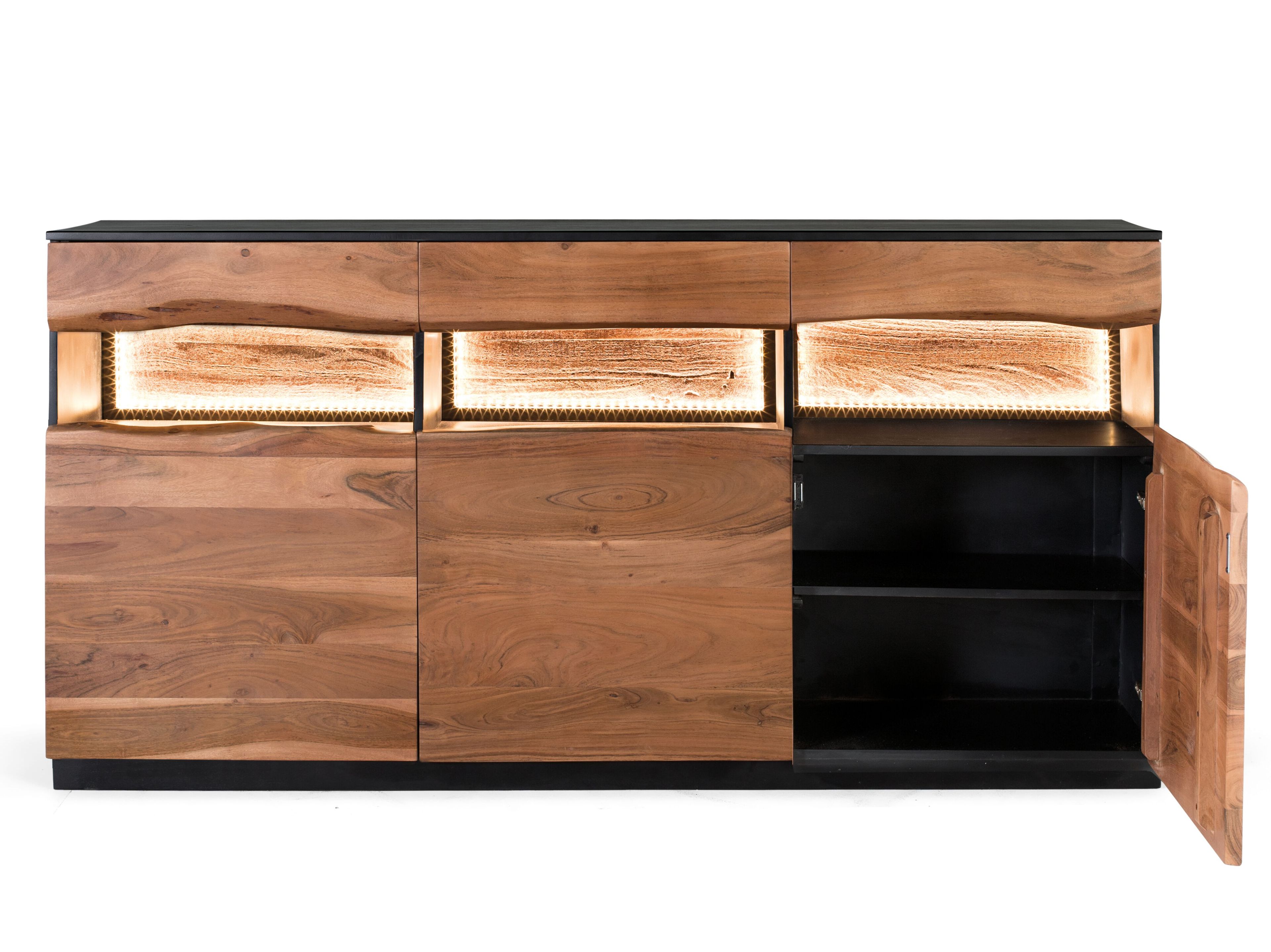 Шкаф из акации с выдвижными ящиками и распашными дверцами Giner y Colomer Imphal ARCH-00057411 - Вид №2