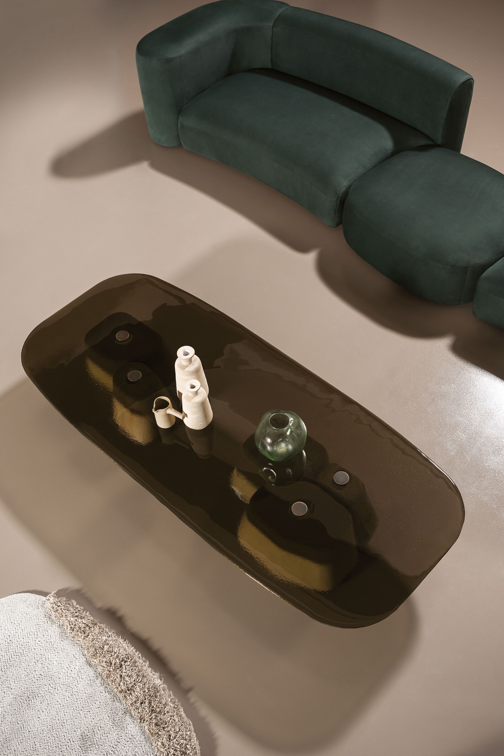 Низкий прямоугольный стеклянный журнальный столик Baxter Fany ARCH-00048999 - Вид №1