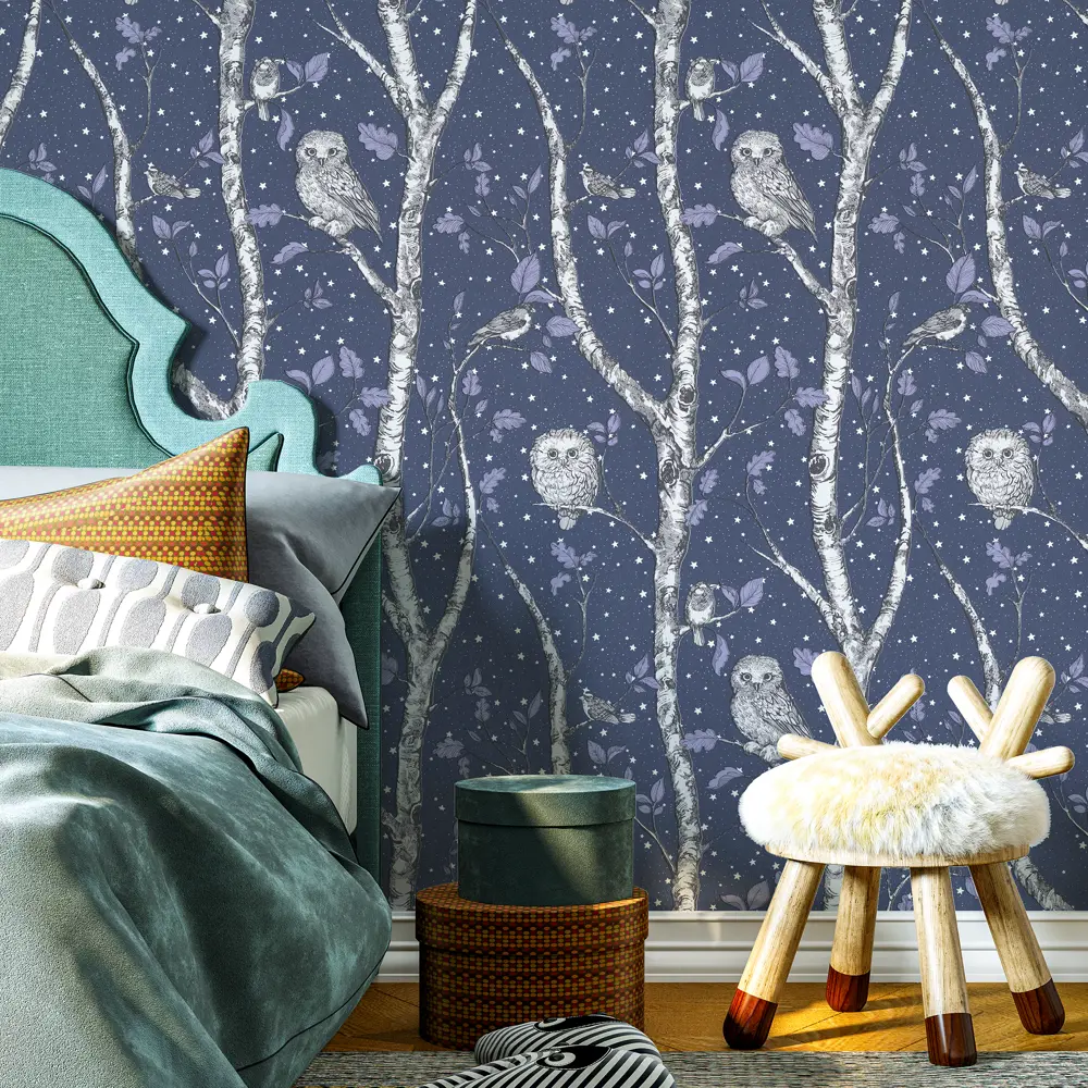 Обои флизелиновые Home Color Wonderful синие 1.06 м HC71534-56 светящиеся в темноте STLM-2098858 - Вид №5