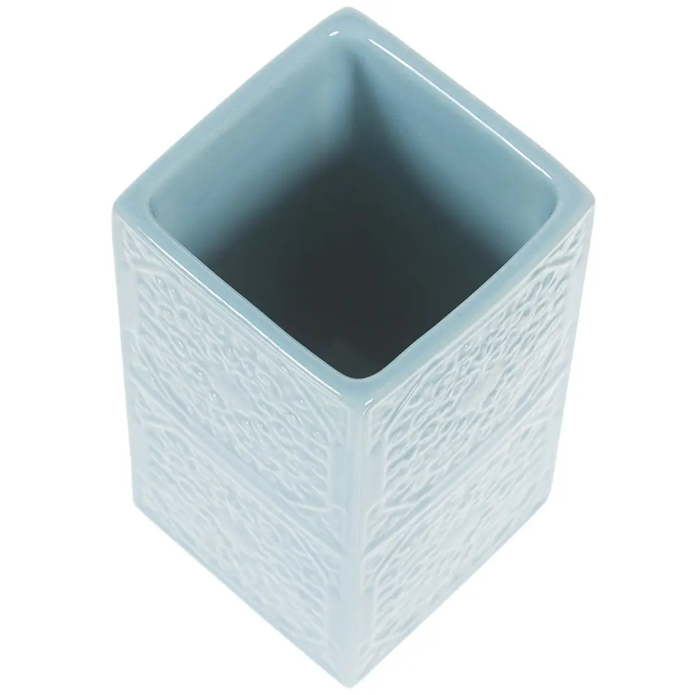 Стакан для зубных щеток Swensa Tiffany настольный керамика цвет синий STLM-2054980 - Вид №1
