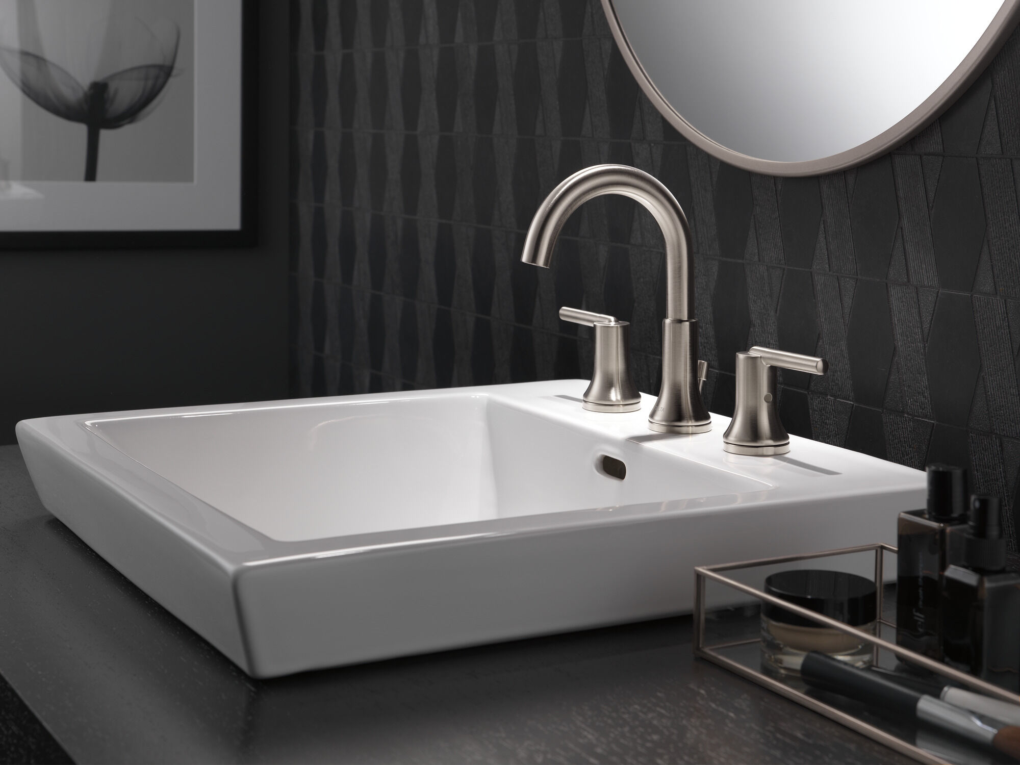 3559-SSMPU-DST Смеситель для ванной комнаты с двумя ручками Delta Faucet Trinsic Нержавеющая сталь  - Вид №7