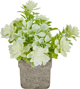 84832656 Искусственное растение декоративно-лиственное 12х12 см белый ПВХ STLM-0055802 Santreyd