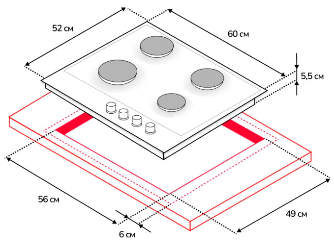 9917396 Газовая варочная поверхность Simfer H60V41B522 STDN-0018046 - Вид №4