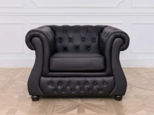 Arrediorg.it® Стеганое кожаное кресло с подлокотниками Chester lux