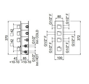 Встраиваемый термостатический смеситель для душа с пластиной