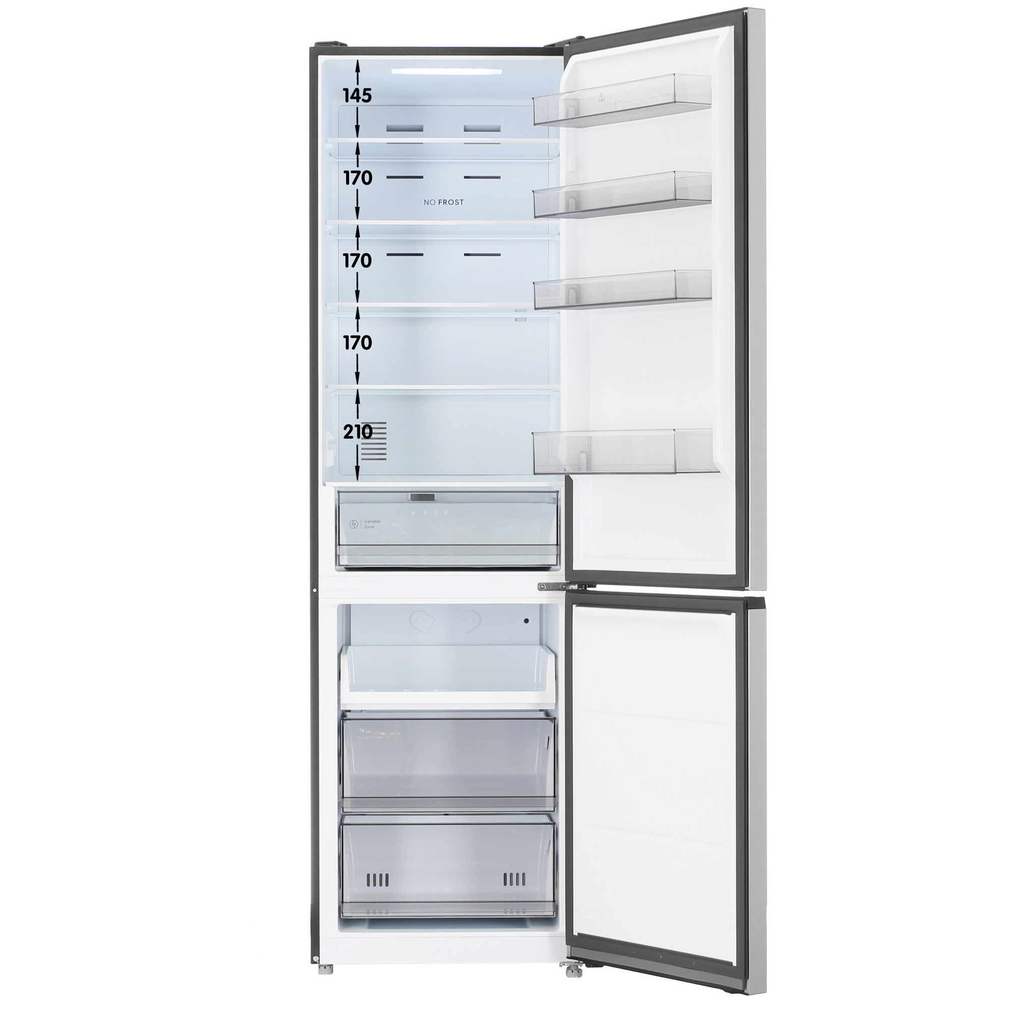 9172544 Холодильник с морозильником   LEX LKB201IXIDMax серебристый STDN-0123331 - Вид №1